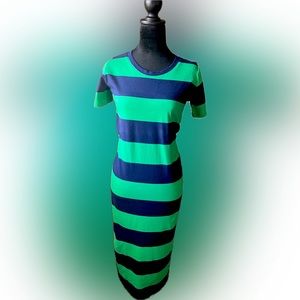 J.Crew Navy & Green T-Shirt Dress